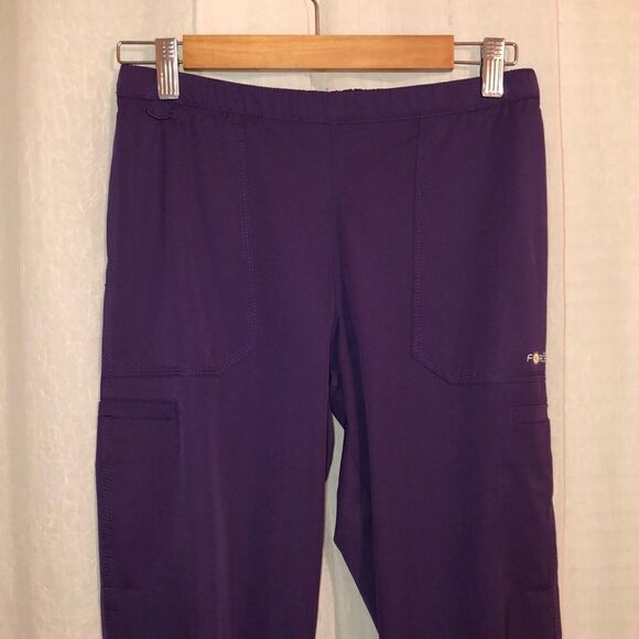 carhartt SP Force Purple Scrub Pants with Six Pockets Gold Drawstrings - Picture 3 of 14